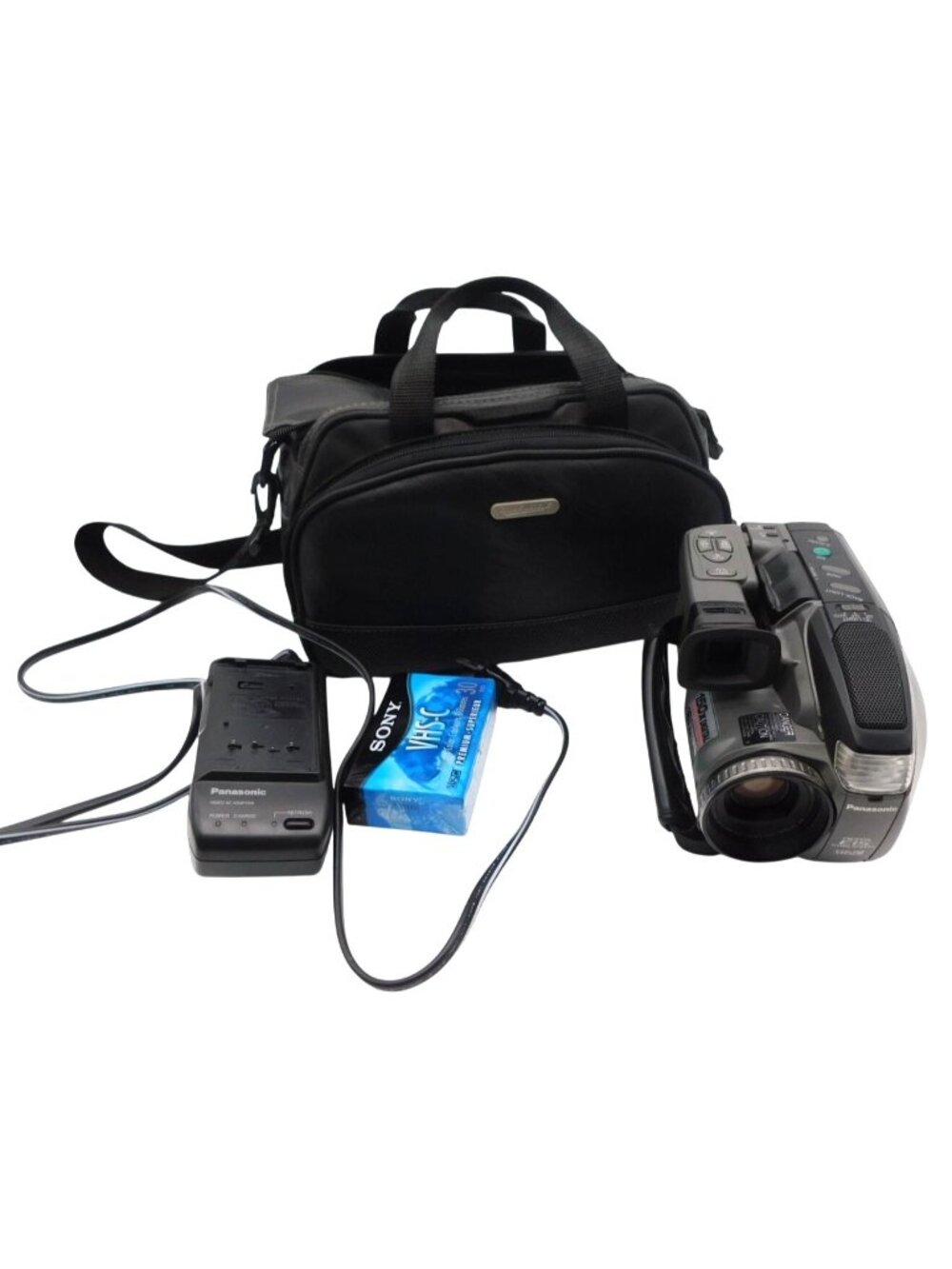 Panasonic PALMcorder VHS-C Camcorder Case Charger VHS-C Tape PV-L550D